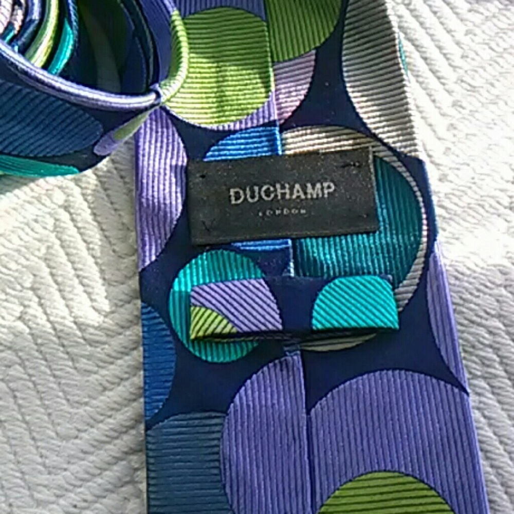Duchamp London Rare Luxury Trendy Silk Tie - Picture 4 of 7